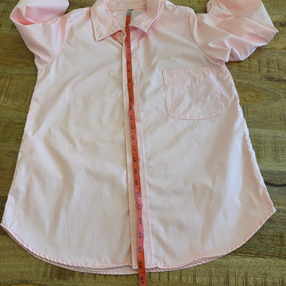 KMJ Meeghan Shirt Button Down Womens XS Pink 3/4 Puff Sleeve Cotton Top Blouse - Picture 9 of 9